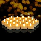 7LinRay 12 Pack Flameless LED Tea Lights Flickering Battery Operated Tea Lights Candles, Electric Fake Tealights Candles for Wedding, Festival, Halloween, Party, Home, Table Decor