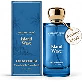 Majestic Pure Island Wave Eau de Parfum | Perfume for Men | 3.4 Fl Oz | Fresh Aquatic Fragrance with Citrus &amp; Woody Notes | Soft Amber Musk