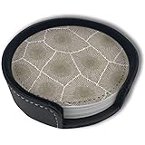 Petoskey Stone Drinks Coasters With Holder, Suitable For Kinds Of Cups, Set Of 6