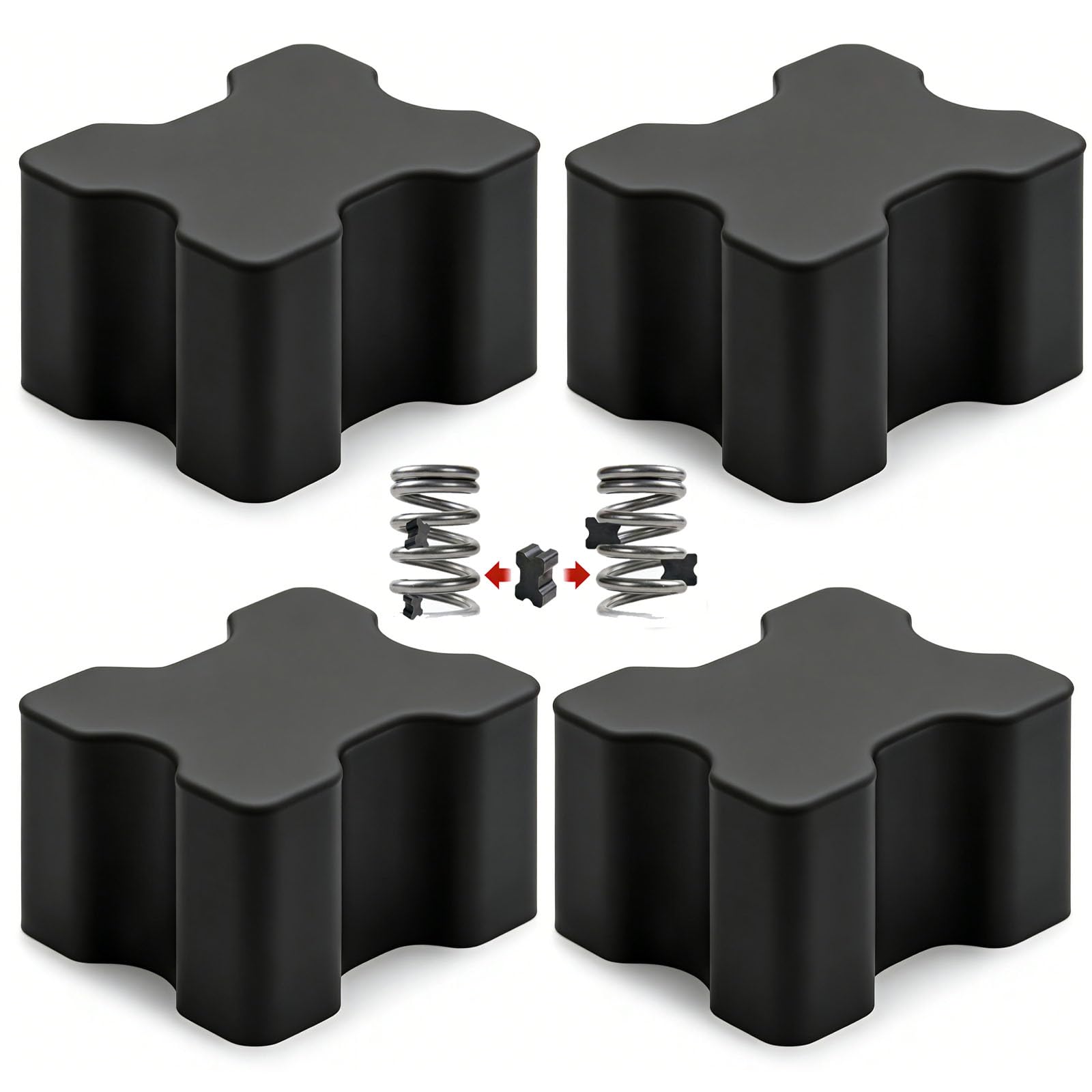 Photo 1 of 4 pcs Rubber Coil Spring Spacers,Heavy Duty Front Coil Spring Booster Kit for 1" to 1.5" Coil Spring Lift,Universal Rubber Lift Blocks Car Accessories for Most Cars Trucks SUVs