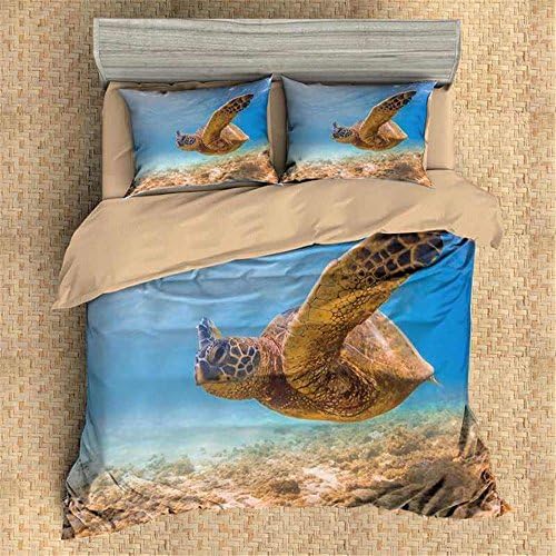 3D Personalized Design Turtles Duvet Cover Set Style Microfiber Decoration Room home (Queen -Style 1)