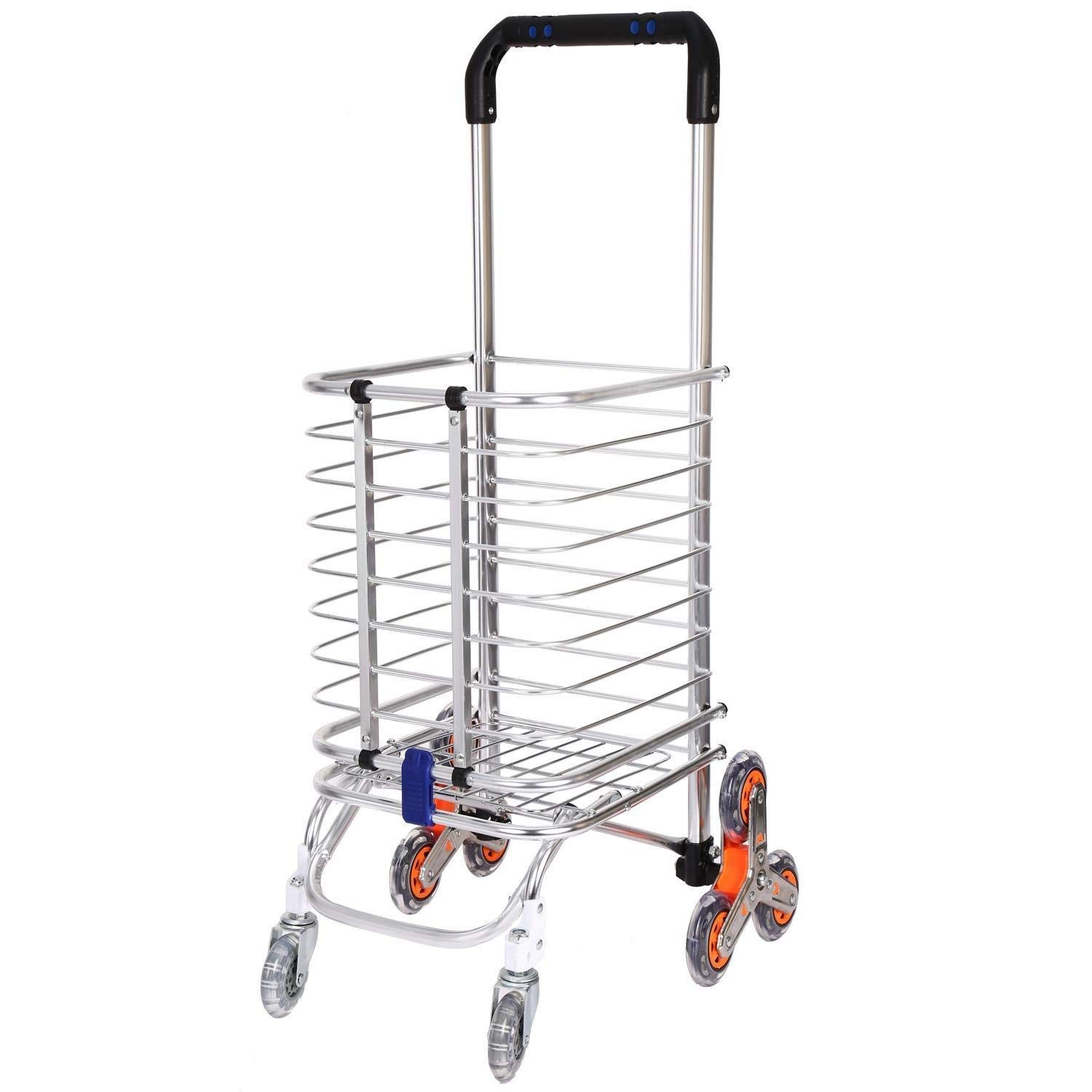 Nirvisha Foldable 8 Wheel Travel Luggage Trolley Cart Portable Shopping Cart(Standard) Amazon
