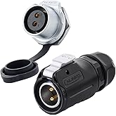 CNLINKO LP20 2 Pin Waterproof Connectors,IP68 Circular Connectors Fast Locking Plug,2-12 Pin Power Connector M20 Male Female Plug,LED Outdoor Lighting Connectors(2 Pin)