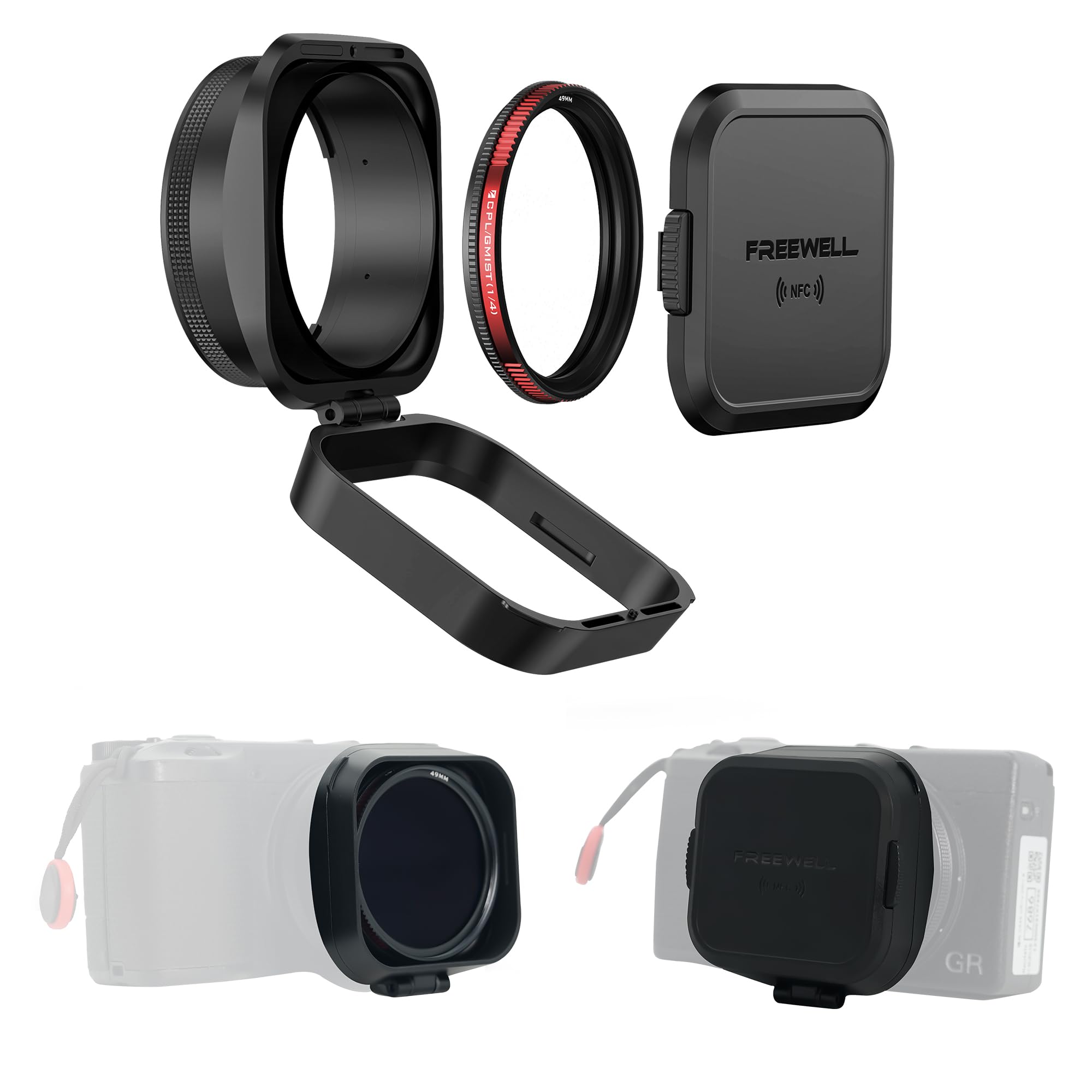 Photo 1 of Freewell The Real Lens Hood for Ricoh GRIIIX GR3X – CPL/Mist Filter, Touchless Filter Operation & Flipable Design