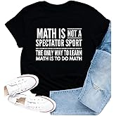 Cutesong Womens Teacher Shirts Math Teacher Life Teaching T-Shirt Do The Math Print Tee Top