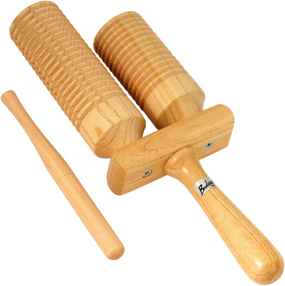 Two Tone Wood Guiro with a Mallet ab kids-112