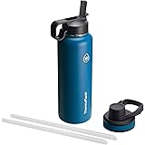 Thermoflask Double Stainless Steel Insulated Water Bottle with Two Lids, 40 Ounce, Cobalt