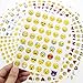 Zicome Small Cute Emoji Face Stickers, 25 Sheets, Set of 1200 Stickers