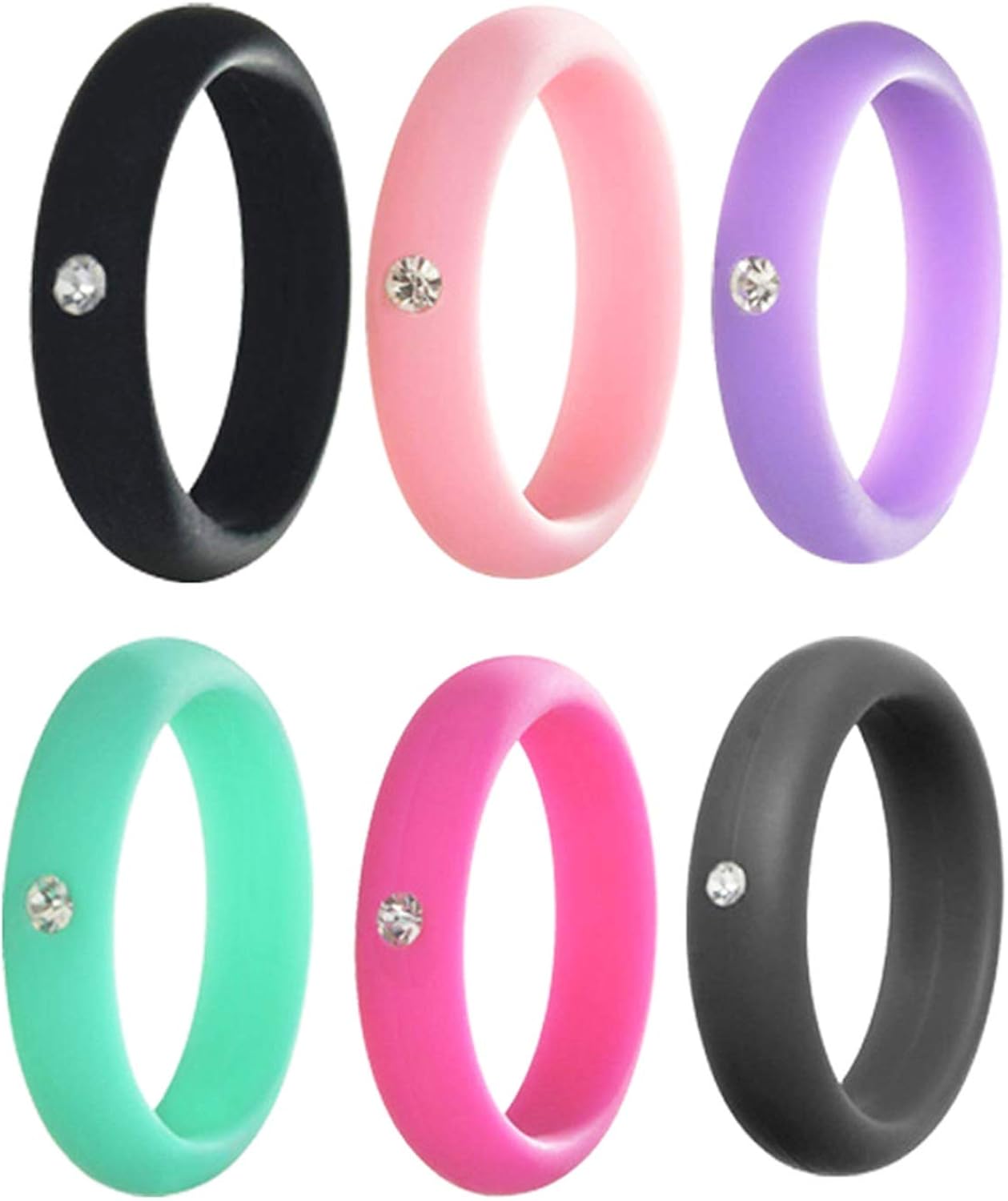 Superily Hot Men Black Rose Red Christmas Silicone Rings for Women Couple 2020 Korean Crystal Fashion Jewelry