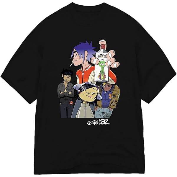 2022 GORILLAZ バンド Tシャツ Amazon.com: Gorillaz T Shirt Band Logo Official Mens White