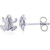 Solid 925 Sterling Silver Polished Starfish Stud Earrings for Women | 7mm Gold Plated Hypoallergenic Studs