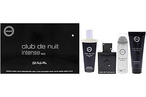Armaf Club de Nuit Intense for Men 4PC Set (3.6 Ounce Eau de Toilette + 1.7 Ounce Perfume Body Spray + 3.4 Ounce Shower Gel + 8.4 Ounce Shampoo)