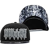 Sullen Valkyrie Tattoo Lifestyle Graphic Snapback Flat Bill Black Hat
