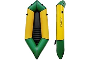 HIKULA TPU Packraft Inflatable Lightweight Kayak - 1 Person Packraft, Ideal for Adults&Kids with Soft Seat, Litewater Dinghy for Flat Water Rafting, Fishing & Adventure, Rapid Inflate