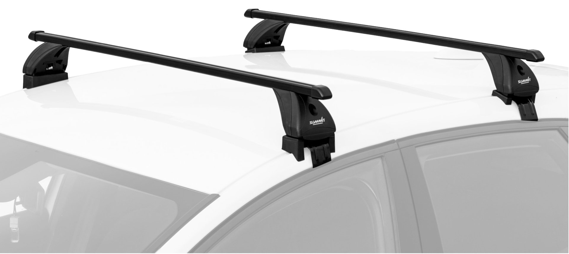Summit SUP-13232S Premium Multi Fit Lockable Roof Bars, Black Steel, Set of 2
