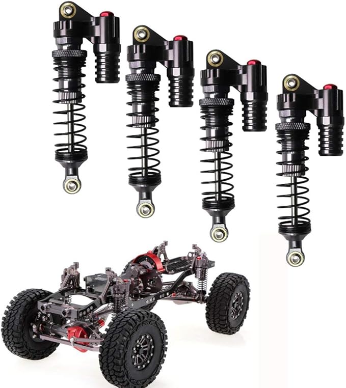 Hensych 4PCS RC Shock Absorber Aluminum Alloy High Strength Springs