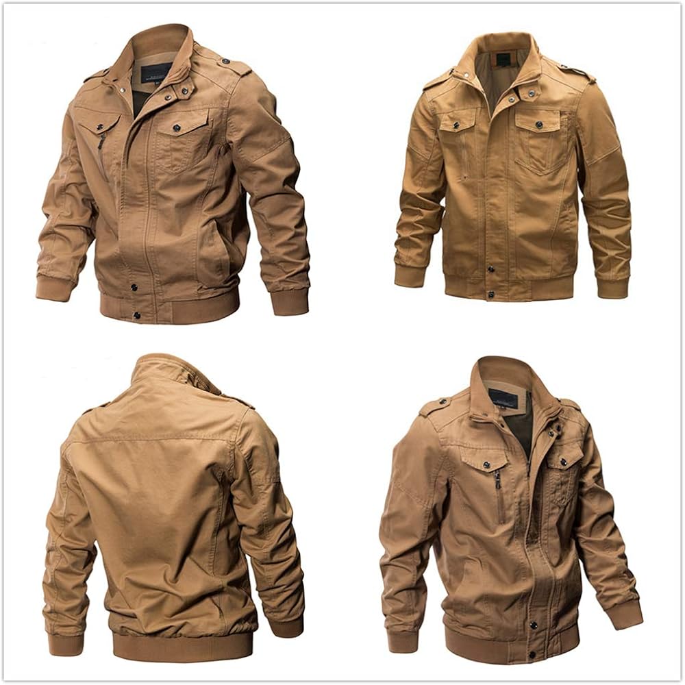 WEEN CHARM Men's Military Jackets Lightweight Casual Windbreaker Spring Cotton Bomber Jacket Outwear at  Men’s Clothing store