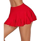 Avidlove Mini Skirt for Women Sexy Pleated Skirts High Waist Skater Skirt Ruffle Lingerie Skirts