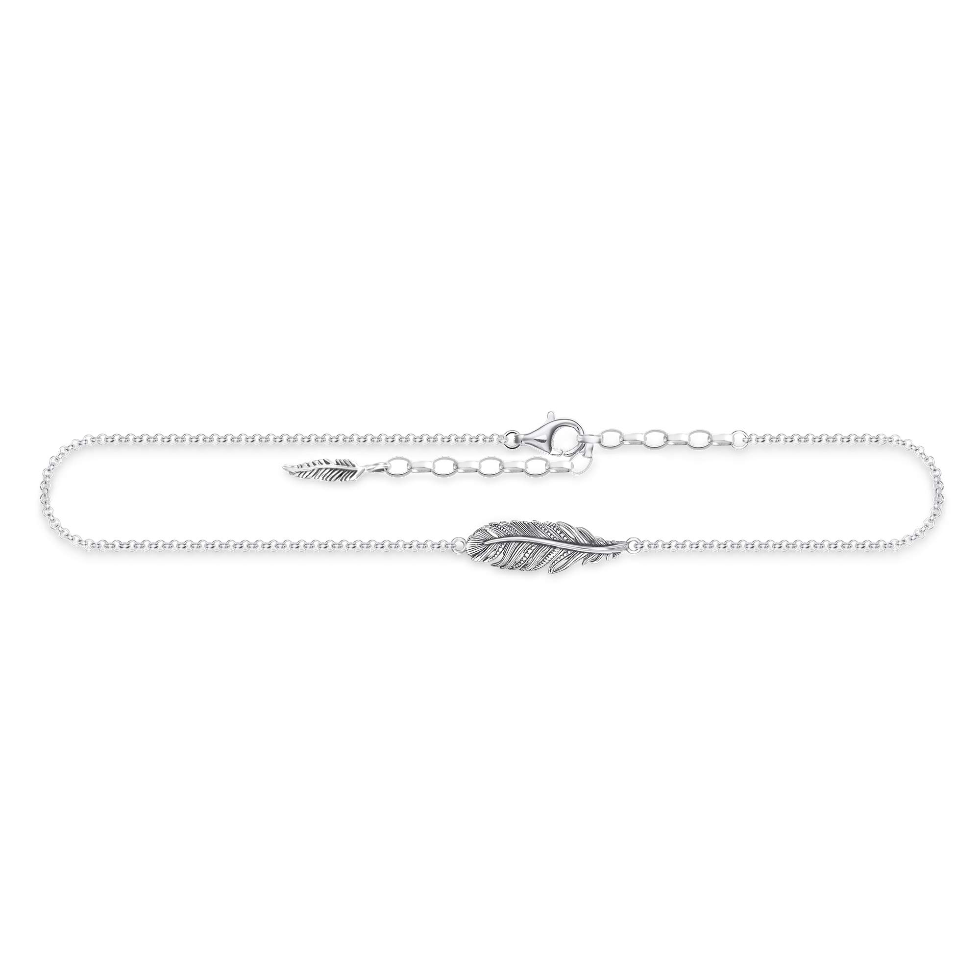 Thomas Sabo Women Anklet Feather 925 Sterling Silver AK0013-637-21-L27V