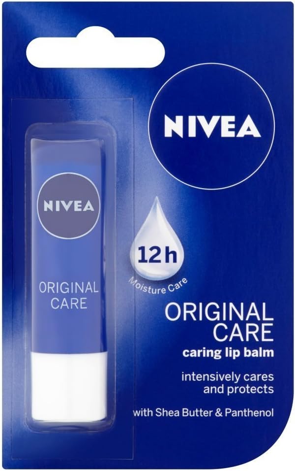 NIVEA Original Care Caring Lip Balm, 4.8 g, clear