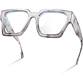 livho Oversized Eyewear Frame for Woman and Men - Rectangle Fashion Glasses for Computer, Chic Preppy Frame