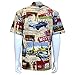 David Carey Chevy Route 66 Camp Shirt - Retro Inspired - Button Up Collared Short Sleeve Tan Club Shirt, XL