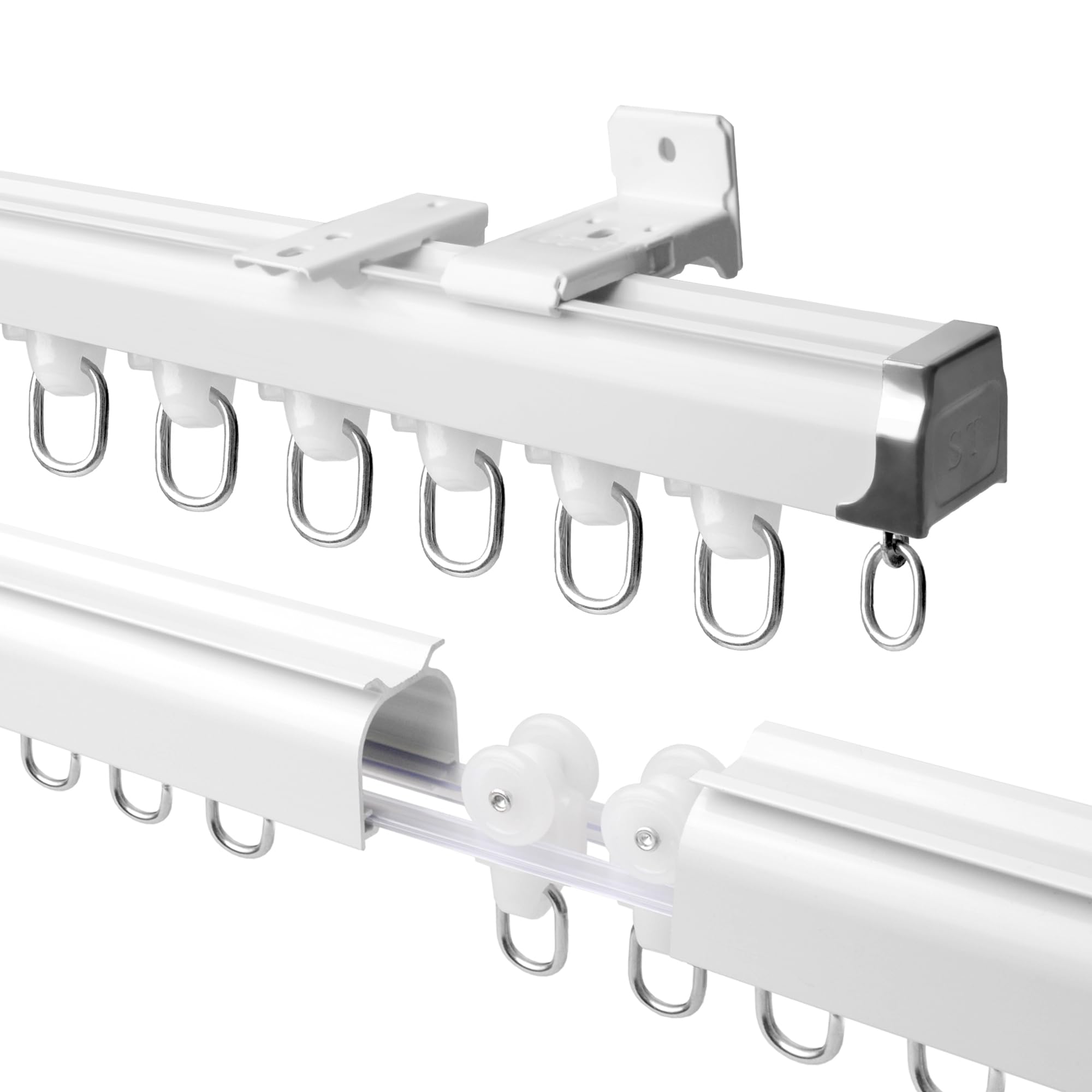 Photo 1 of 16.4ft Ceiling Curtain Track for Room Divider, Heavy-Duty Curtain Track, Ceiling Mount Curtain Rail Set with Roller Hooks for Home, Office