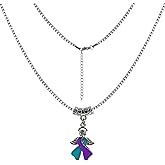 LAMIBEE Necklace for a Cause, Ribbon Awareness Necklace for Cancer Fighters and Warriors, Gift for Supporting Him and Her Patients