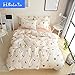 BuLuTu Bird Twin Duvet Cover Girls Cotton Beige with Zipper Closure,3 Pieces Lightweight Love Bird Print Bedding Sets Twin for Kids Teen Women,Soft,Reversible,Modern,No Comforter