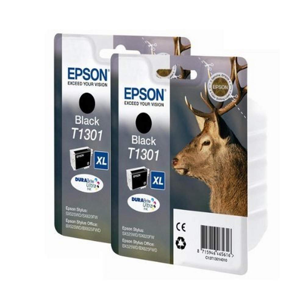 Epson T1301 Ink Cartridge - Black (Pack of 2)