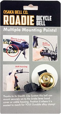 Osaka Roadie Clip Ping Bicycle Bell Brass Mounts To Handlebar Shift Brake Cable Amazon Co Uk Sports Outdoors