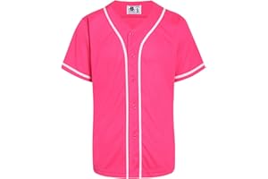 D DEHANER DEHANER Plain Blank Baseball Jerseys for Men Women Adult Hip Hop Hipster Button Down Shirts Sports Uniforms Outfits
