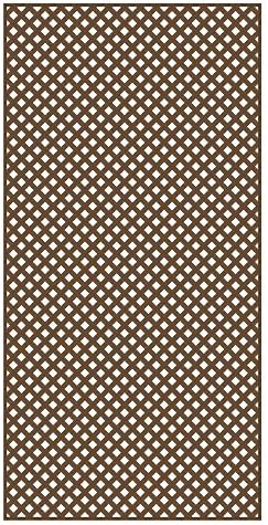 0.2 in. x 48 in. x 8 ft. Brazilian Walnut Vinyl Privacy Diamond Lattice (Pack of 2)