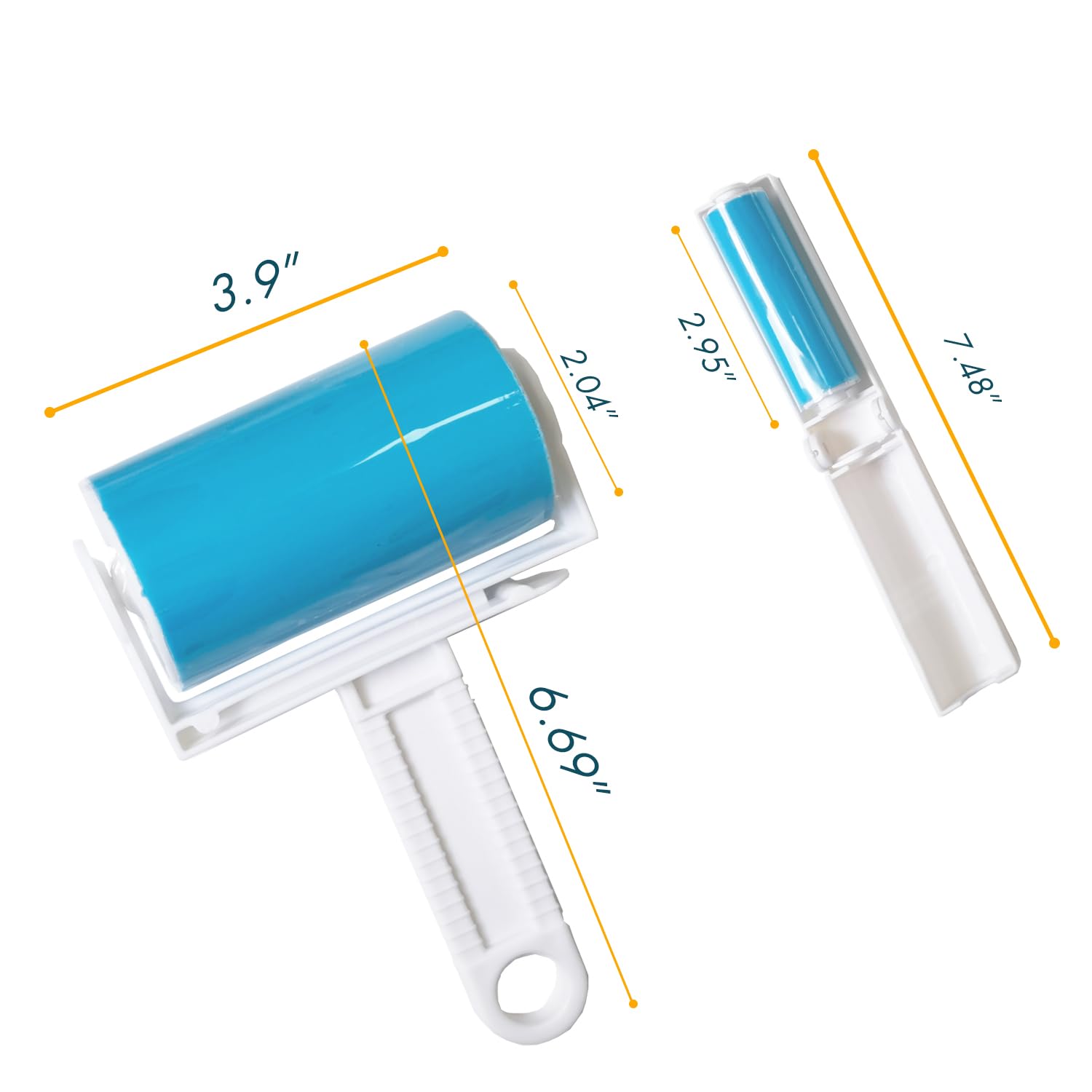 Reusable Sticky Picker Set Cleaner Lint Roller Pet Hair Remover Brush, Blue