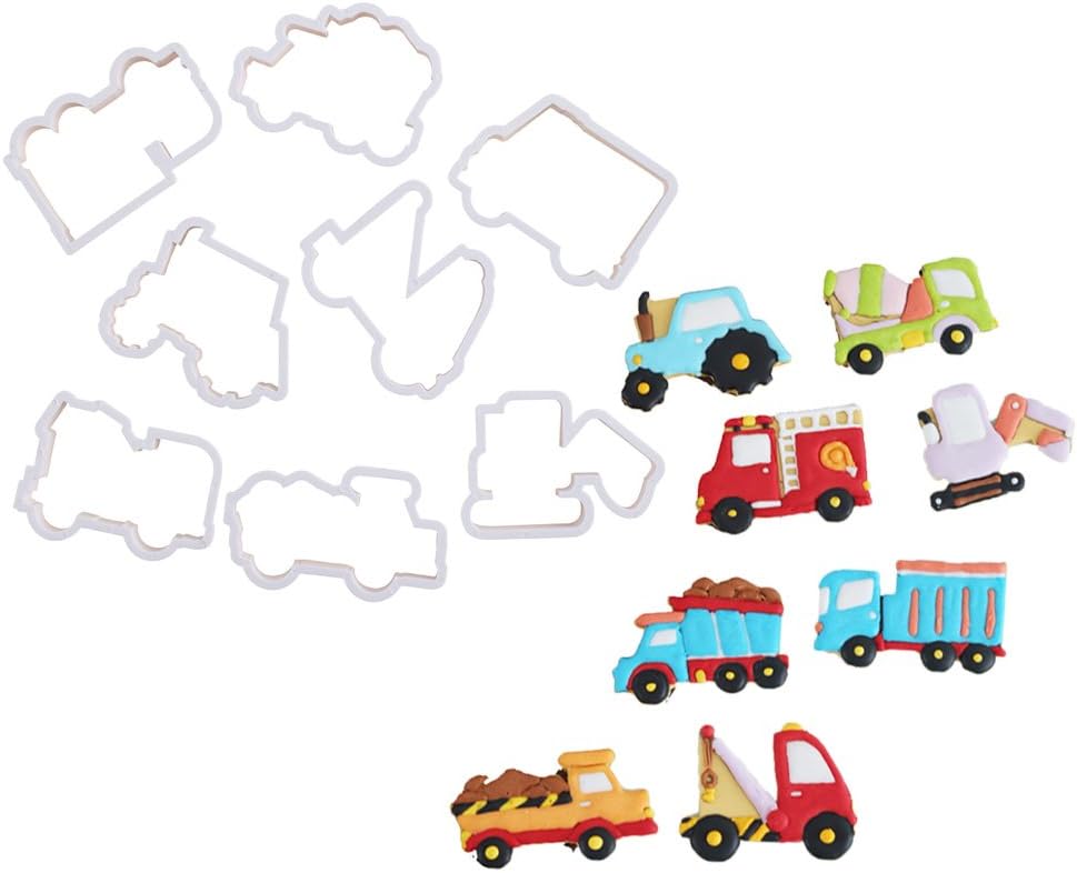 Set of 8 Mini Sugarcraft Cookie Cutter Set DIY Fondant Cookie Cutters Cookie Mould Sugar Craft Mold (Cars)