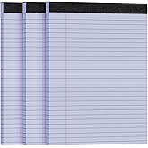 3pcsLegal Pads 8.5 x 11, Notepads 8.5 x 11 Inch, Purple Note Pads Clear Print Writing Pads of Paper, Memo Pads , Perforate Legal Notepads Paper , Wide Ruled Lined with Sturdy Back,30 Sheets/Pack