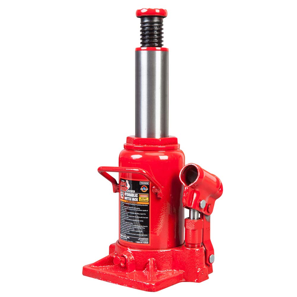 BIG RED T91207A Torin Hydraulic Stubby Low Profile Welded Bottle Jack, 12 Ton (24,000 lb