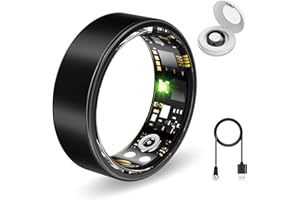 Aichiken Smart Health Ring for Women Men Fitness Tracker with Heart Rate, Blood Oxygen,Sleep Monitoring, Step Counting, IP68 Waterproof for iPhone and Android, No Subscription Fee (Black, 10)