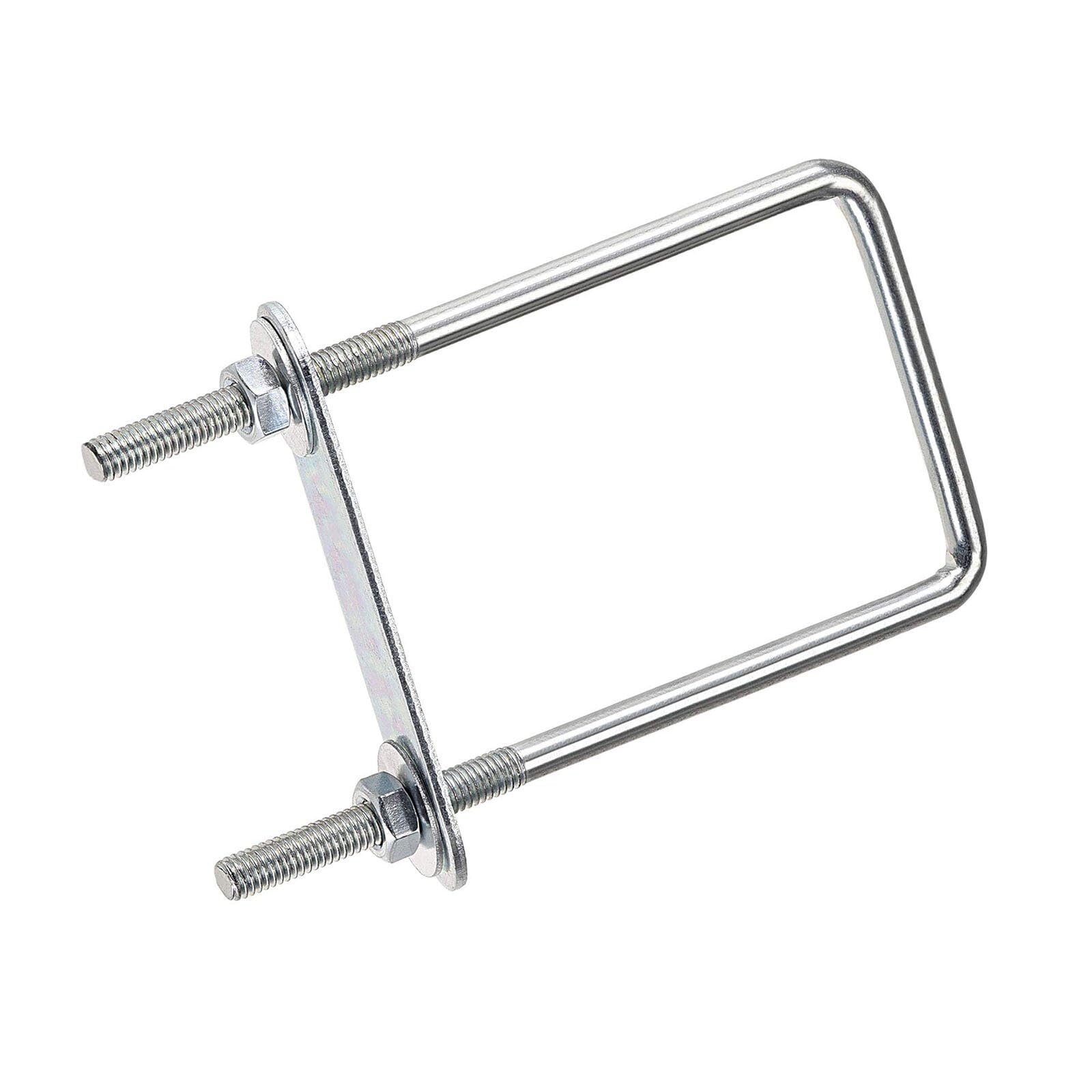 TOP-VIGOR 2 sets M6 Square U-Bolts, 50mm Inner Width 150mm Length Steel U-Bolts with Nut, Plate, Washer for Building Installations Mechanical Parts Connection Cehicles Ships — image 1