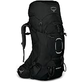 Osprey Aether 55L Men's Backpacking Backpack, Black S-M | hiking pack, camping gear, overnight trail pack, Black color, S-M size