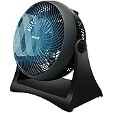 Shop-Air 8" Wall-Mounted Desk Fan, TurboForce Air Circulator Fan, High-Velocity Cooling Table Fan, 3 Speeds, Quiet Operation, 120° Adjustable Tilt, Home & Office