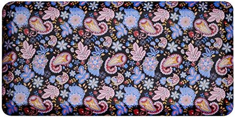 Urvigor Anti Fatigue Mats Comfort Kitchen Floor Mats Standing Mat ,Antique Light Flower Pattern (20x39x3/4-Inch, Blue)