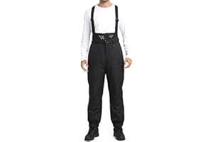 BenBoy Men's Snow Bibs Baggy Adjustable Suspender Ski Pants Waterproof Insulated Overalls Winter Snowboarding