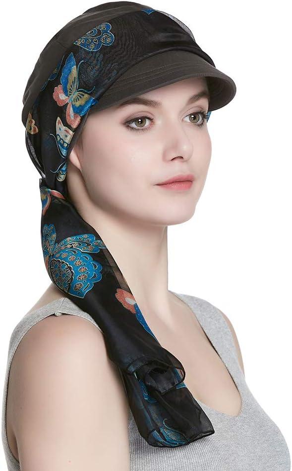 AlnormBreathable Cotton Hat and Scarf Set Chemo Headwear for Women