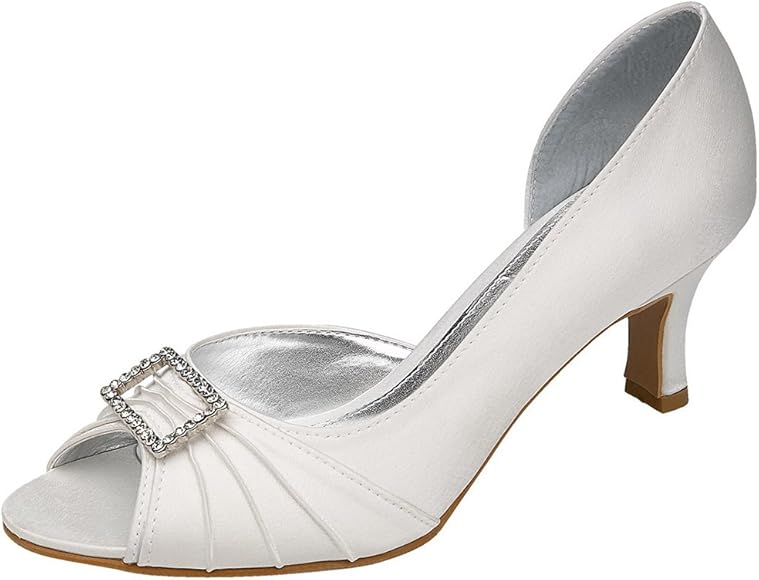 Lexus Ladies Bridal Comfort D Wide Fit Court Shoe With Diamante