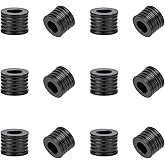 UNICRAFTALE About 15Pcs Paracord Bead Stainless Steel Column Spacer Beads Metal Black Grooved Tube Lanyard Beads 8mm Diameter Loose Bead for DIY European Bracelet Necklace Jewelry Making