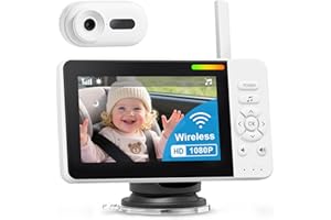 TinyShield Wireless Baby Car Camera with Auto Night Vision, HD 1080P Car Baby Monitor with 4X Zoom, Easy Install 360° Rotatab