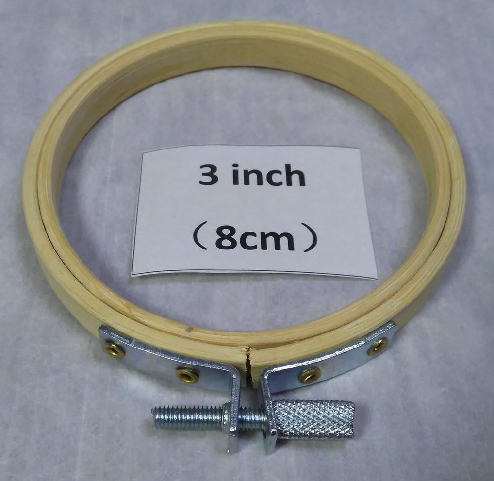 JiangQiao Embroidery Hoop Tambour Bamboo Circle Ring Round Frame for Cross Stitch DIY Craft (3 inch)