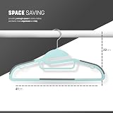 KEPLIN 20-Pack Non-Slip Hangers Slimline 360° Swivel Teal view 2
