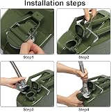 Bonnlo 20L Metal Jerry Can Fuel Container with Flexi Spout Green view 6